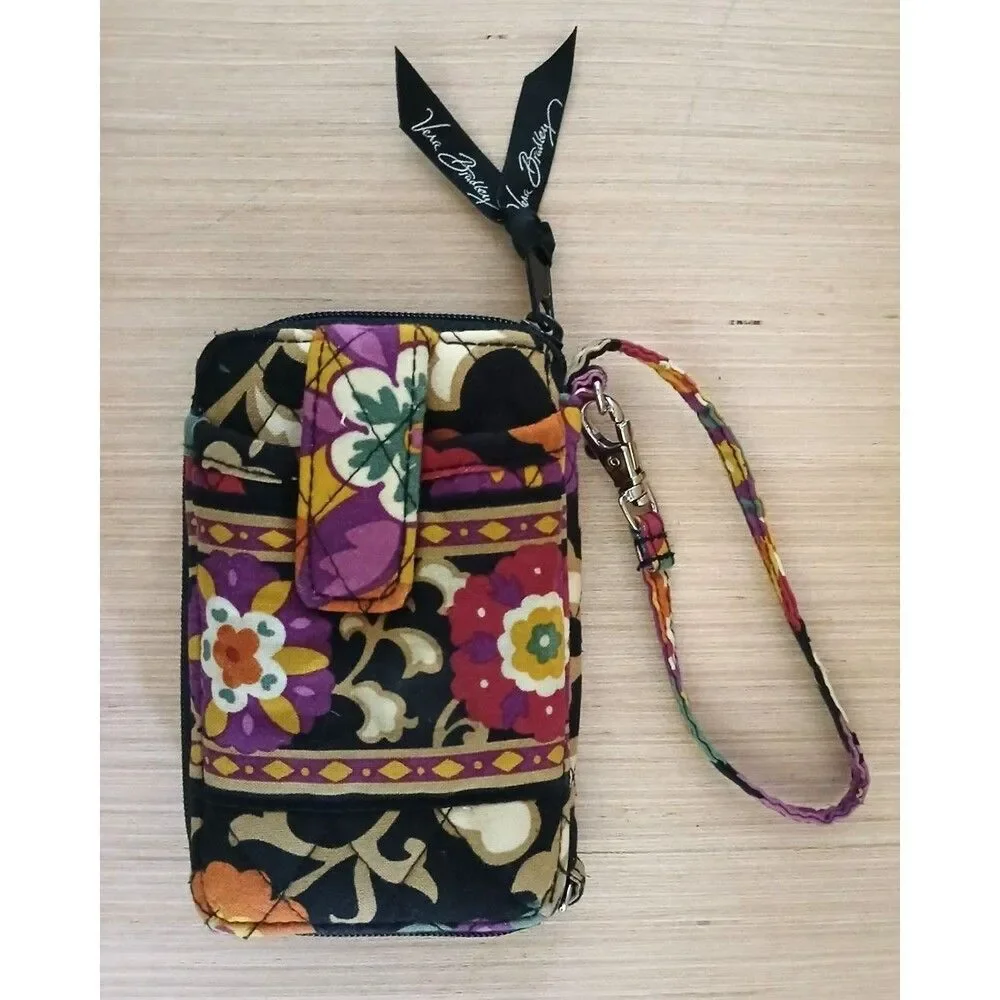 Vera Bradley Wristlet Carry it All Wallet Cell Phone Holder ID Floral Quilted